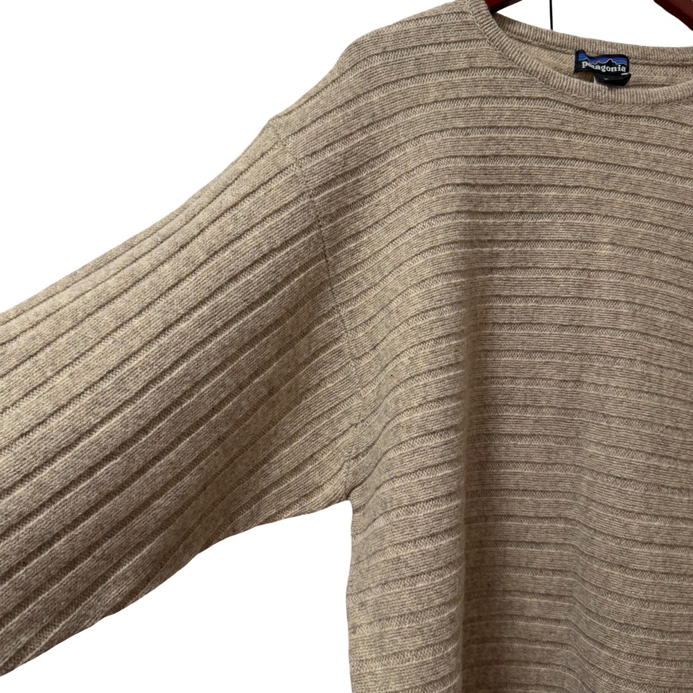 Vintage Patagonia Mens Alpen Wool Crew Neck Sweater Size XL Beige Outdoors NWT - Picture 3 of 7